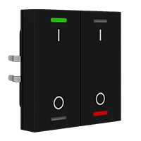 Push button Lite 55 2-fold (2x I/0 ) fekete